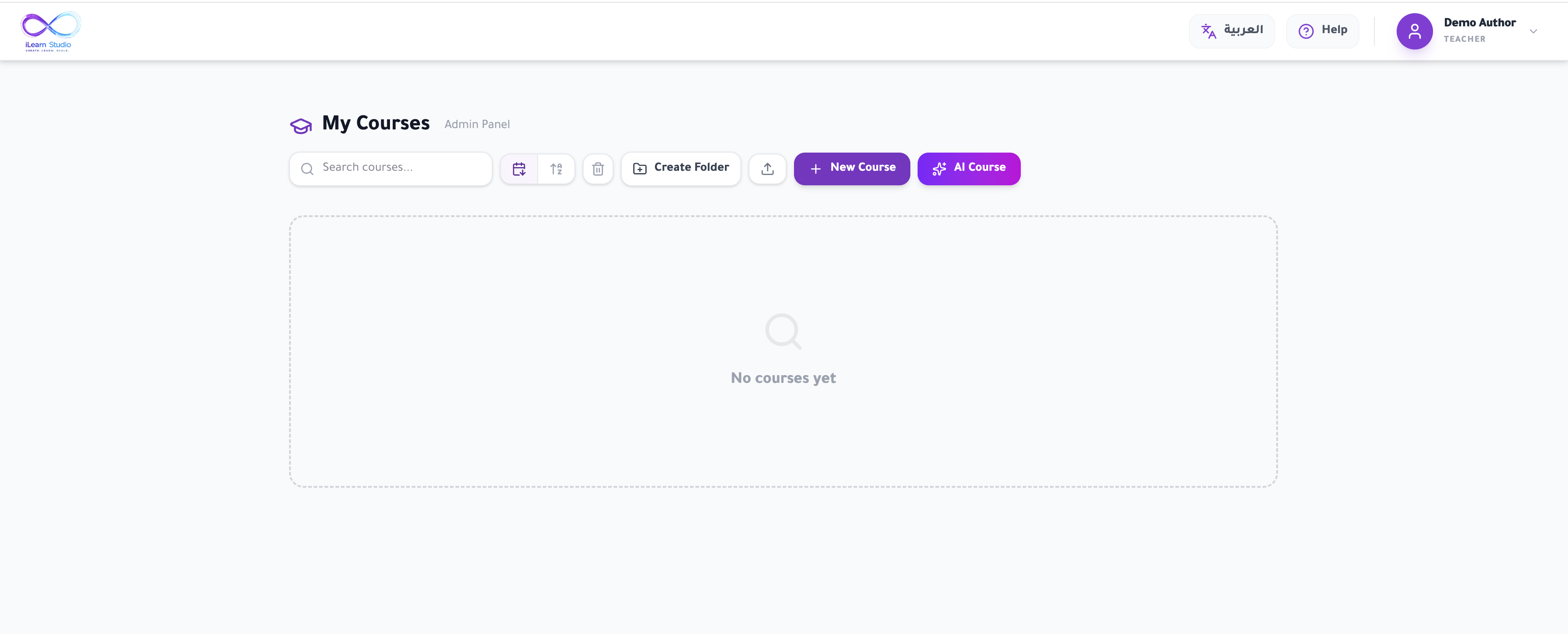 The dashboard with your course cards.